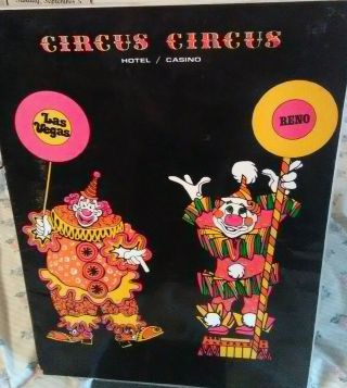 Vintage Las Vegas/reno Nevada Menu Circus Circus Giant 12x16 Casino Menu Vg
