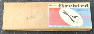 Vintage Nos Jim Walker Firebird Balsa & Aerofoam 24 " Wing Flying Model Airplane