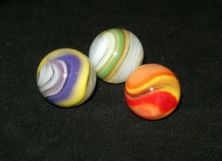 Vintage Akro Agate Co.  Popeye Marble Grouping (3)