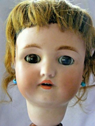 Heinrich Handwerck Simon & Halbig 18”german Bisque Antique Doll No1 Pierced Ears
