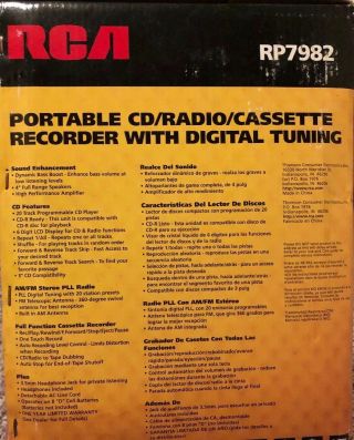 RCA RP - 7982 Stereo CD/ Radio VINTAGE BOOMBOX - RARE 5