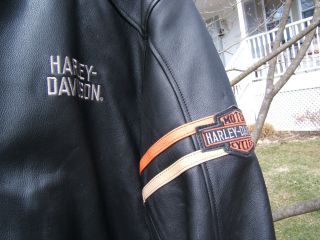 HARLEY DAVIDSON LEATHER JACKET X - LARGE LONG RARE PISTON 4