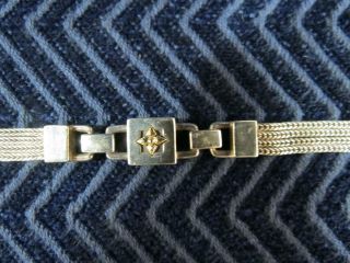 Anatoli 14k Gold & Sterling Silver Bracelet (. 54 Troy Oz. )