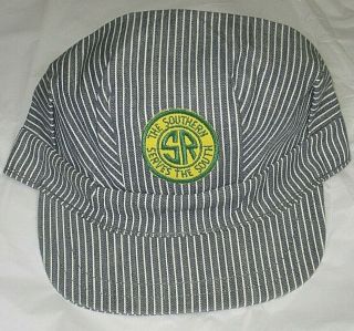Rare Nos Vintage Engineer Conductor Sanforized Cap Usa Hat Sr Southern Railway A
