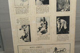 RARE 1930s FOR JOY ICE CREAM BABE RUTH BASEBALL CARDS CUTOUTS YANKEES 4