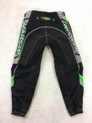 Vtg Answer Stylus Motorcross Moto MX Dirt Bike Pants Green Black Mens Size 36 2