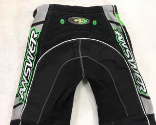 Vtg Answer Stylus Motorcross Moto MX Dirt Bike Pants Green Black Mens Size 36 5