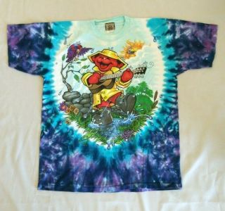 Vintage Grateful Dead Here Comes Sunshine Tie Dye Bears T - Shirt (size L)
