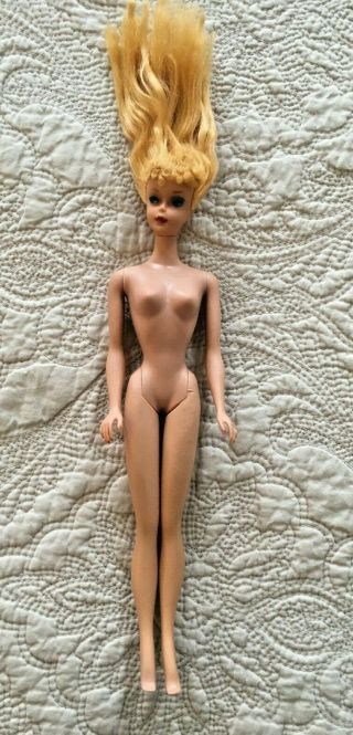 Early Vintage Mattel Barbie Doll Blonde Ponytail Number Four No Repaint Or Other