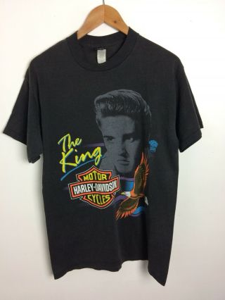 Vintage Harley Davidson Elvis Presley The King Of Rock N Roll T Shirt Size L Usa