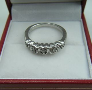 An Attractive Vintage 9ct Gold Gems Tv Natural Diamond Set " Heart " Ring