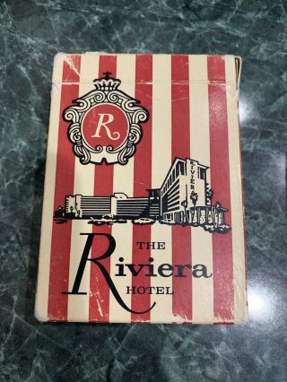 Rare Vintage 1950’s Red Deck Riviera Las Vegas Closed Casino Playing Cards 3