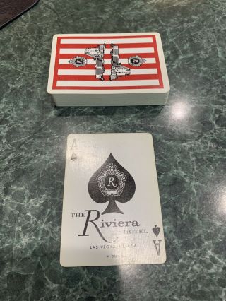 Rare Vintage 1950’s Red Deck Riviera Las Vegas Closed Casino Playing Cards 5