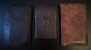 Vintage Leather Wallets And Cigar Case