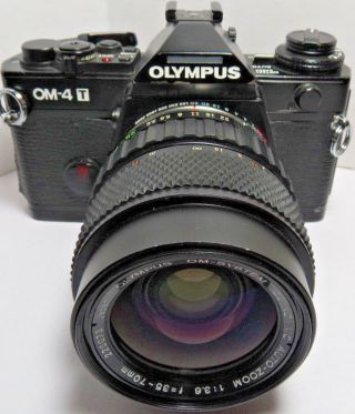 BLACK RARE CAMERA Olympus OM - 4T OM - SYSTEM ZUIKO AUTO - ZOOM 35 - 70mm f/3.  6 LENS 9