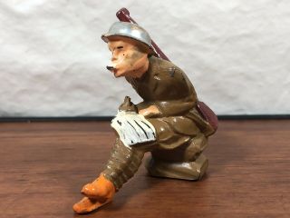 Vintage Manoil Soldier Sitting Writing A Letter Home Die - Cast Metal Toy Army Man 5