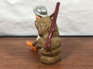 Vintage Manoil Soldier Sitting Writing A Letter Home Die - Cast Metal Toy Army Man 7