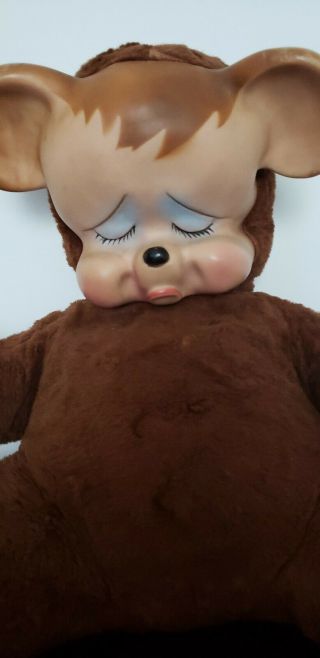 Vintage Knickerbocker Pouting / Sad Bear - Rubber face plush teddy bear / animal 2