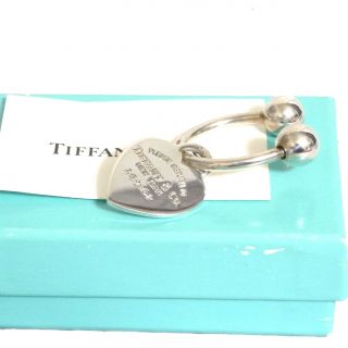 T2 Auth Vtg Tiffany & Co.  Return To Heart Key Tag Ring Sterling Silver 925 In Bo