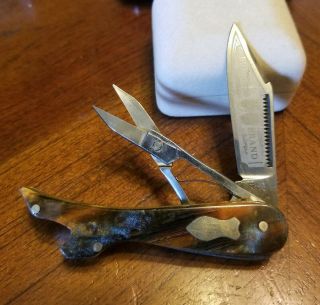 Vtg Rare Bulldog Brand Solingen Germany Handmade Lady Leg Boot Knife W/scissors