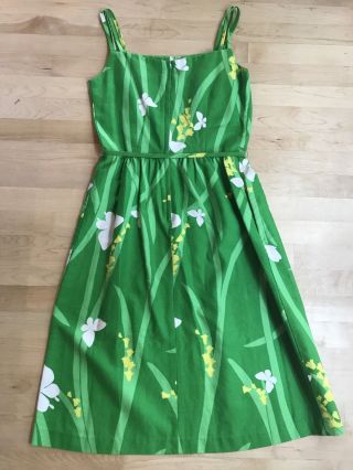 Vintage 60 ' s Malia Of Honolulu Hawaiian Dress Small 4