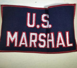 Vintage U.  S.  Marshall Arm Band Elastic Strap 7 " X 4 " Red White Blue Brassard