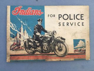 Rare 1930 Indians For Police Service Sales Brochure Book
