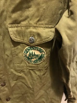 Vtg 1940 ' s official Boy Scout Shirt W/patches BSA Wisconsin 1949 Tassel Boys XL 2