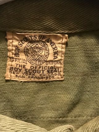 Vtg 1940 ' s official Boy Scout Shirt W/patches BSA Wisconsin 1949 Tassel Boys XL 4
