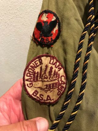 Vtg 1940 ' s official Boy Scout Shirt W/patches BSA Wisconsin 1949 Tassel Boys XL 5