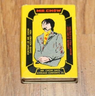 Rare Vintage David Hockney,  Ed Ruscha Silkscreened Matchbox For Mr.  Chow,  C.  1974