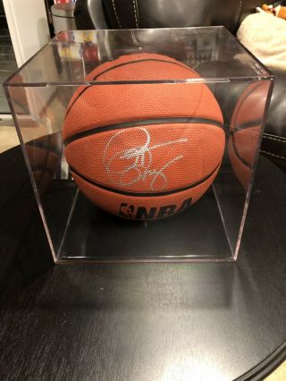 Pat Riley Signed Basketball With Case Rare Jsa R41974