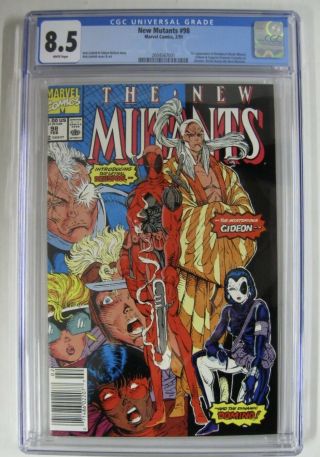 The Mutants 98 Newsstand Deadpool Domino 1st Appearance Rare Marvel Cgc 8.  5