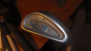 Vintage Set Of Ping Blue Eye Irons - 3 Thru Pw & Sw W/ Zz Lite Ping Shafts