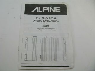 Vintage Alpine 3522 2 - Channel Power Amplifier 30w X 2 Car Stereo & 3