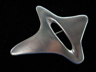 SPECTACULAR MID CENTURY MODERNIST DESIGNER LEIGH STERLING LARGE BOOMERANG PIN 2