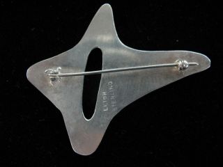 SPECTACULAR MID CENTURY MODERNIST DESIGNER LEIGH STERLING LARGE BOOMERANG PIN 3