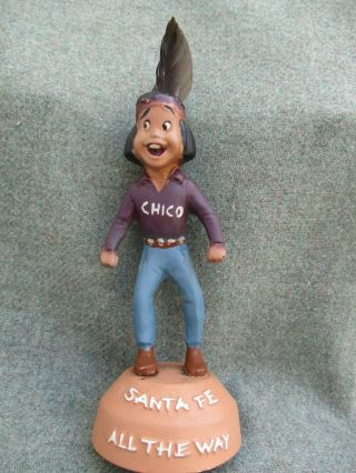 Vintage 1960s - 1970s Chico Indian Santa Fe Railroad Advertising Character Figure