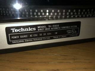 Vintage Technics SL - D303 Direct Drive Automatic Turntable Record Player LP 7