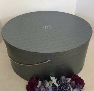 Saks Fifth Avenue Hat Box Lid Gray XL 21”d X 9”h Empty Gift Presentation Vintage 2