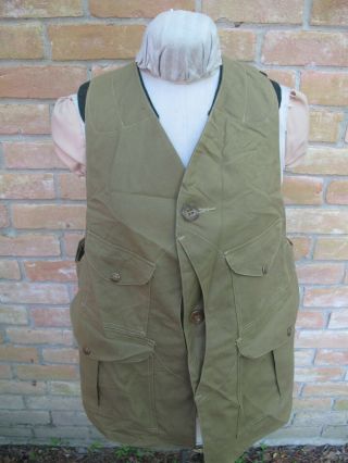 Vintage Filson Oil Tin Cloth Vest,  Style 32,  Still Un - Waxed,  Barely,  Medium