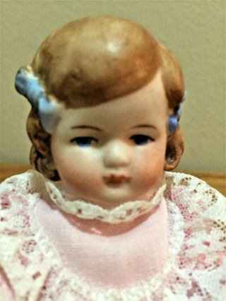 Antique All Bisque German Doll,  5 " Molded Shoes
