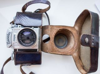 Rare Vintage Exakta Jhagee Film Camera Carl Zeiss Biotar Lens & Case -
