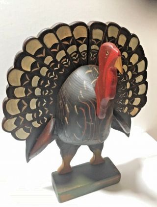 Vintage American Folk Art Wood Carving Of A Turkey - Beaver Creek,  Beaman,  Iowa