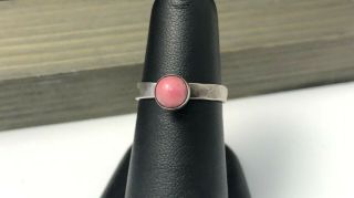 Vintage Sterling Silver Signed Ed Levin Ring With Pink Stone Size 5