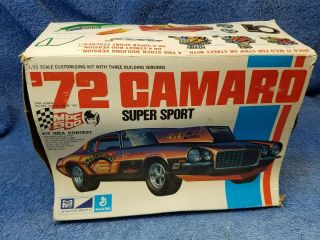 Vintage Mpc 72 Chevrolet Camaro Ss " Gold Leaf " Model W / Instructions Decals