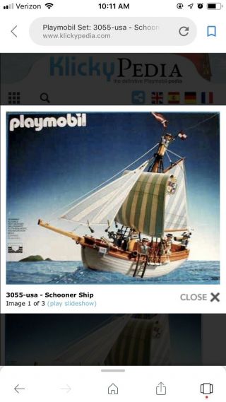 Playmobil 3055 English Schooner In Bags - Rare