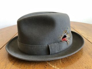 Vintage Churchill Ltd Gray Fedora Hat Size 7 1/4 "