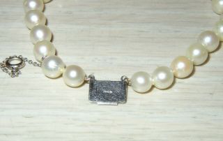 Vintage Double Strand Fresh Water Pearl Necklace 14k White Gold Clasp - 16 