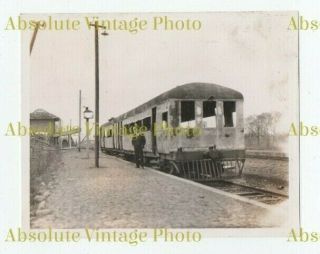 Chinese Railway Photograph Burnt Out Train Shanghai China Vintage 1930s